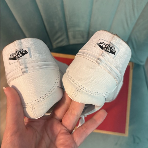 Vans White Old Skool Platform Sneakers - Picture 7 of 8